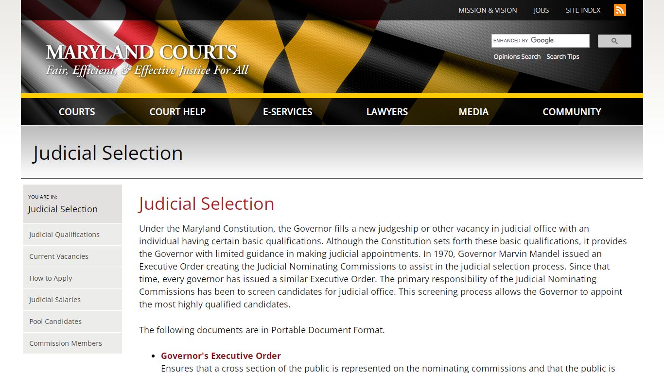 Judicial Selection | Maryland Courts